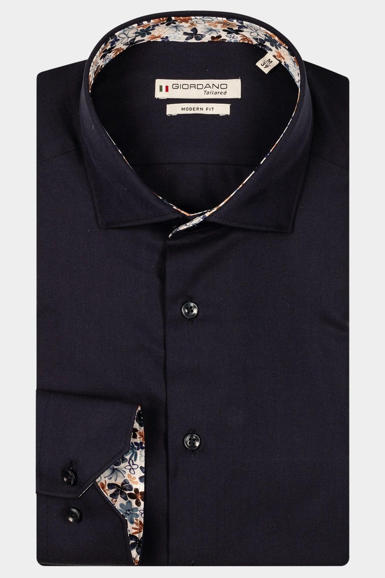 Giordano Casual hemd lange mouw Blauw Maggiore long sleeve semi cut 517890/60