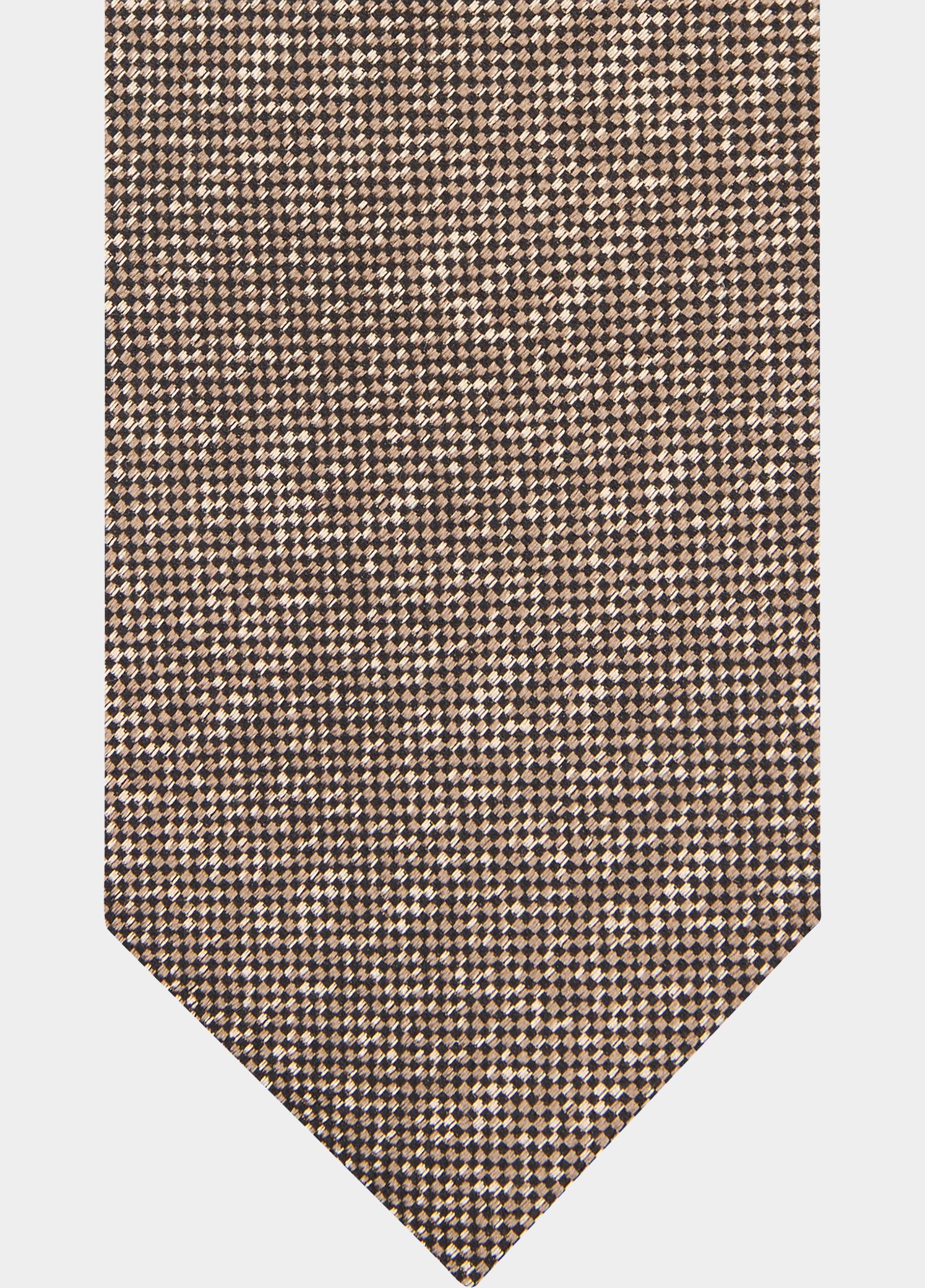 Profuomo Stropdas Bruin TIE SILK WOVEN BROWN PPWA30056/B