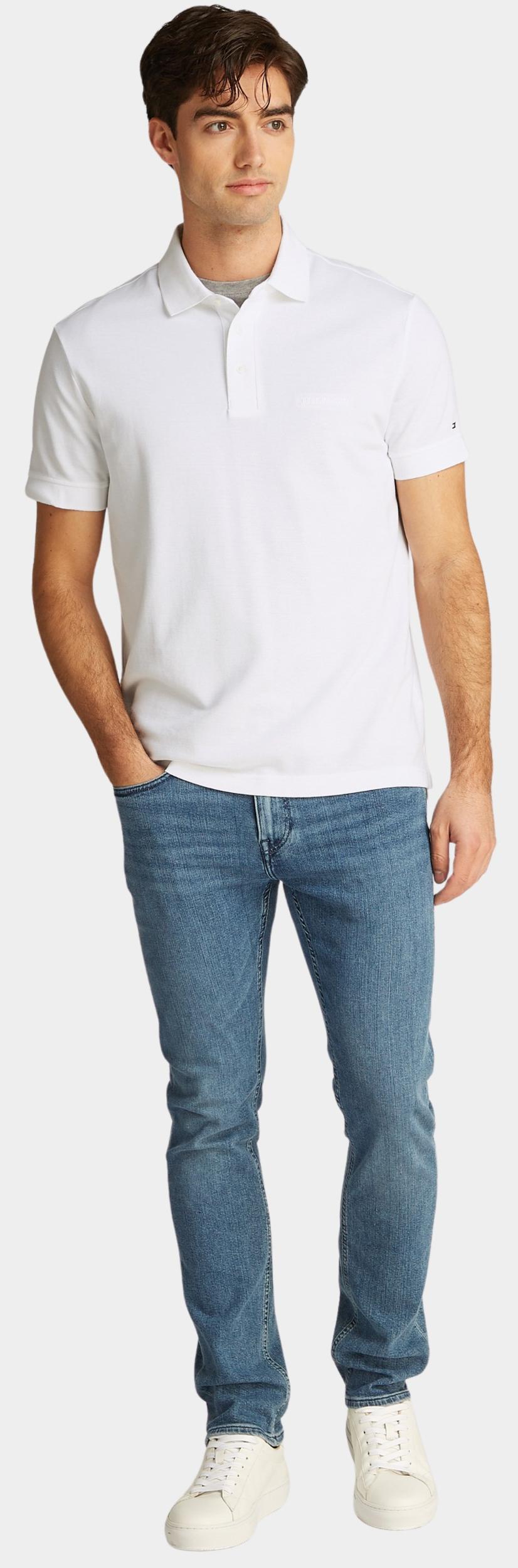 Tommy Hilfiger Polo korte mouw Wit Tonal Monotype Reg Polo MW0MW38456/YBR