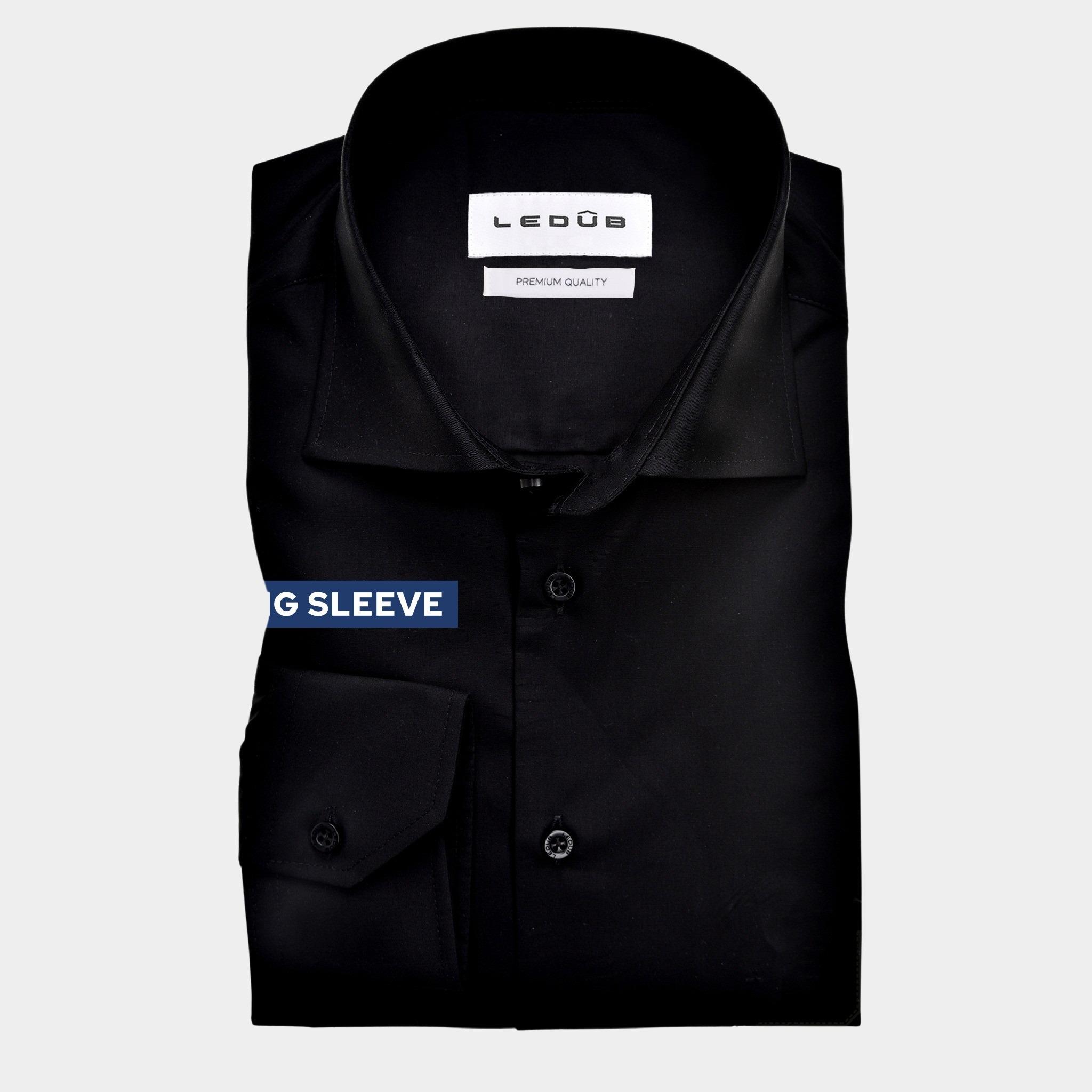 Ledub Overhemd extra lange mouw Zwart MFN7 0323712/290-000-000