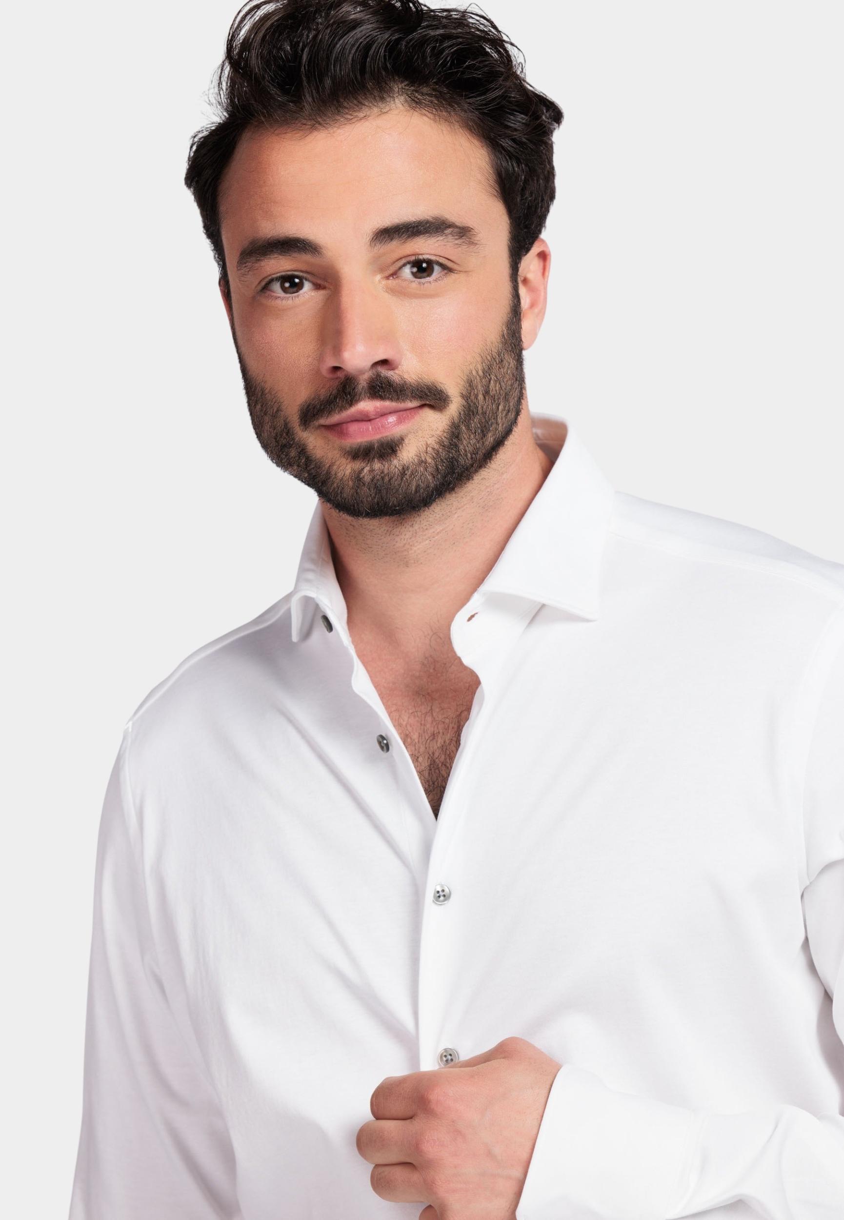 Giordano Casual hemd lange mouw Wit Maggiore long sleeve semi cut NOS7878/10