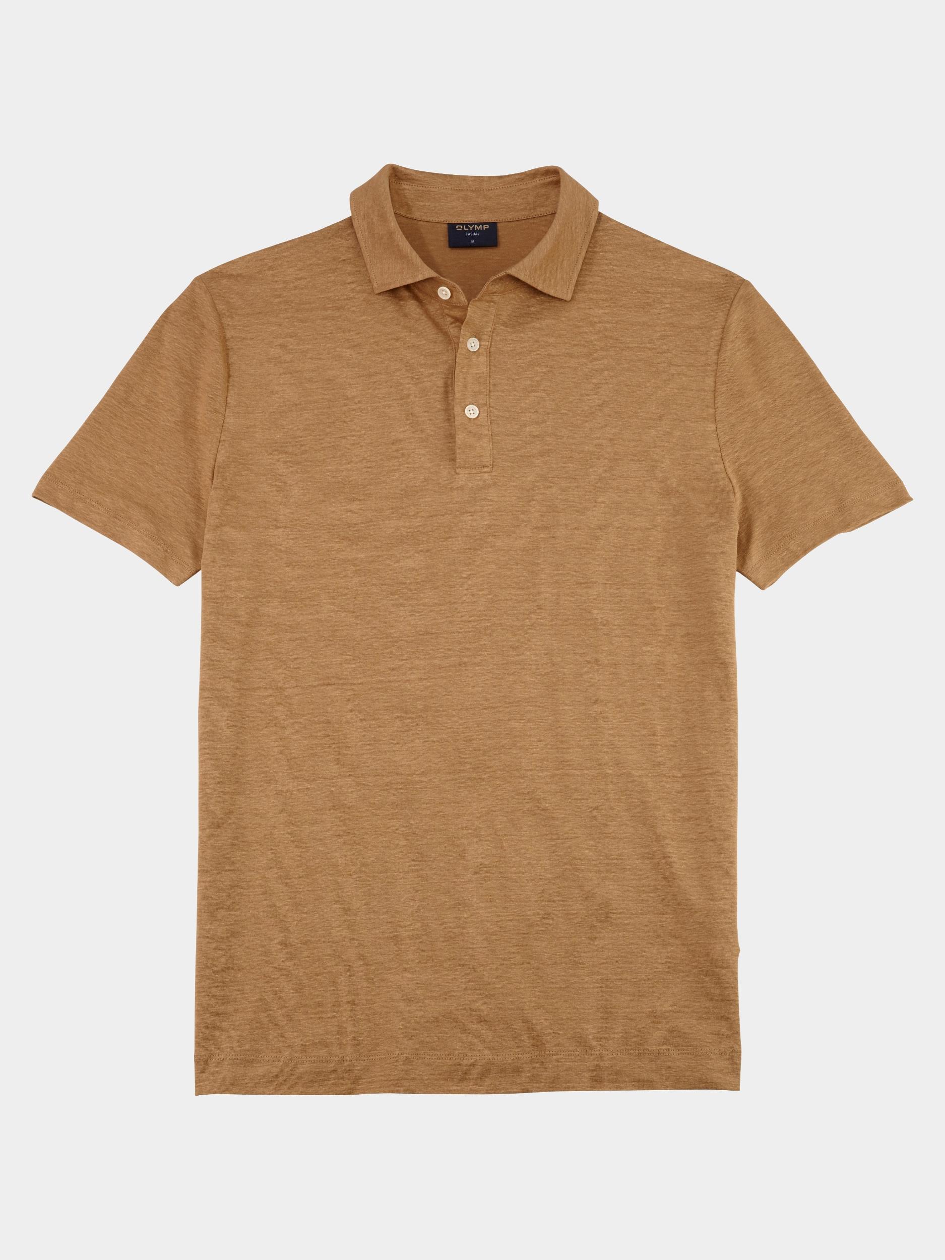 Olymp Polo korte mouw Bruin Linen Polo 542952/24