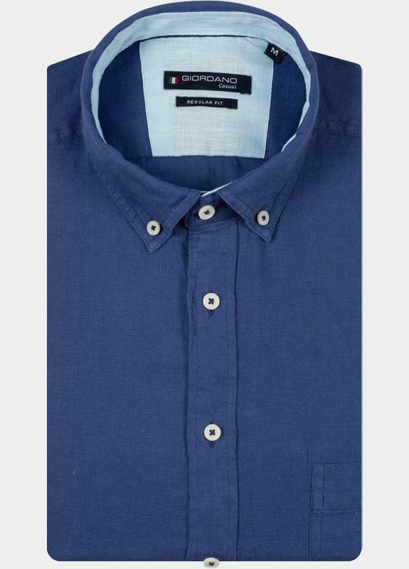 Giordano Overhemd heren Blauw Ivy Long Sleeve Button Down S 617009/62