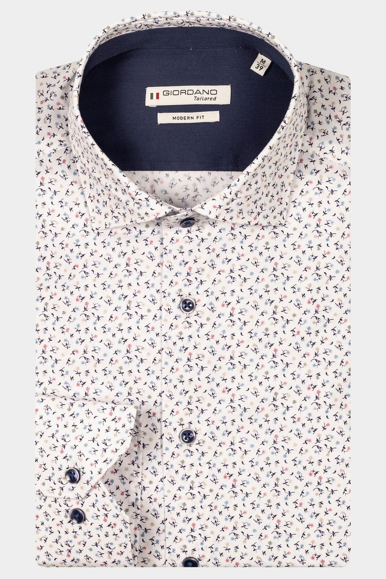 Giordano Casual hemd lange mouw Wit Maggiore long sleeve semi cut 517854/10