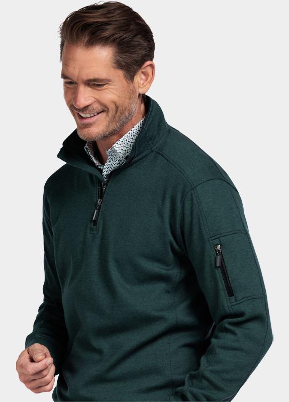 Baileys sweat halfzip Groen Sweatshirt 1/2 Zip  yarn dyed 523135/73