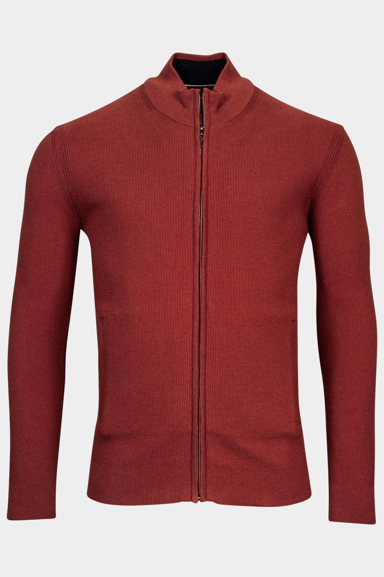 Baileys Vest Rood Cardigan Zip all over structu 322003/385