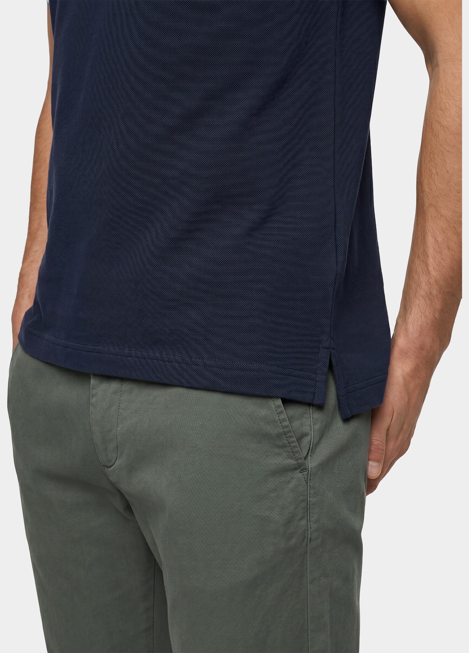 Scotland Blue Polo heren Blauw Brick Polo Plain Contrast Col SPE25108BR06SB/290 navy