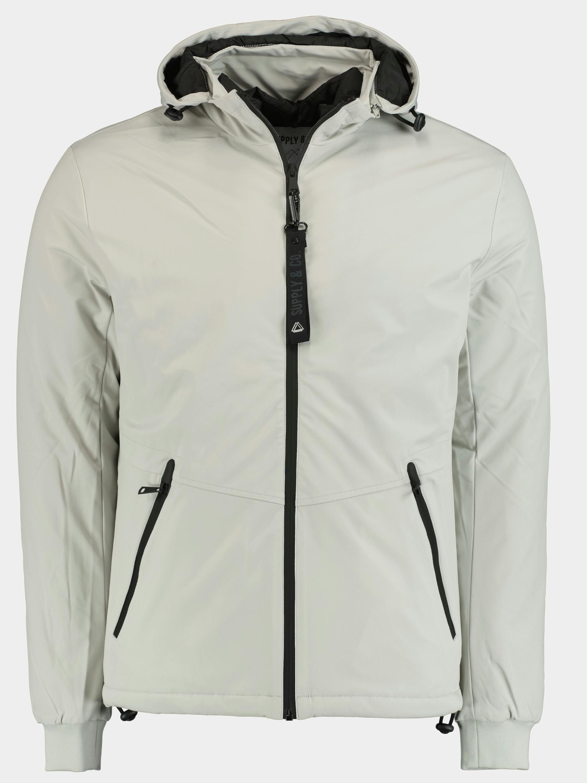 Supply & Co. Zomerjack Wit Eak Jacket With Nylon Hood 21301EA18SC/112 silver