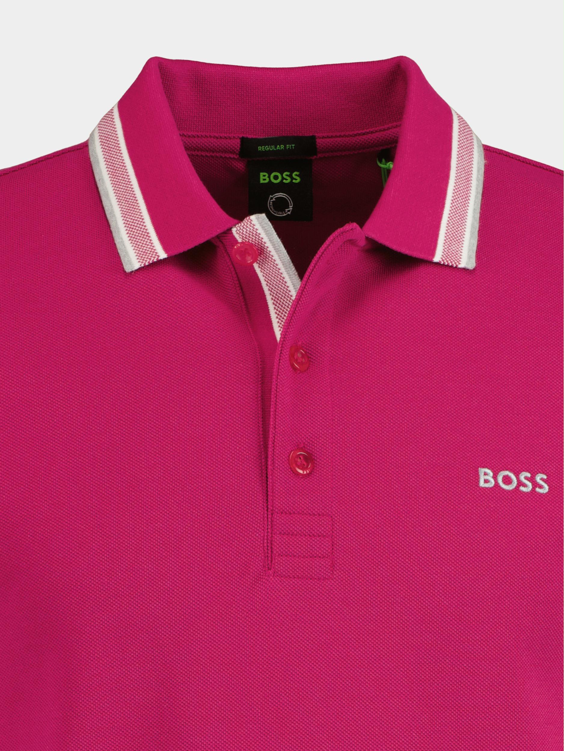 BOSS Green Polo korte mouw Paars Paddy Curved 10241663 01 50468983/653
