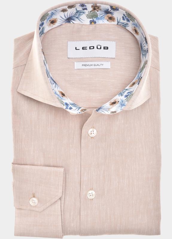 Ledub Business hemd lange mouw Bruin  0702060/620-150-000