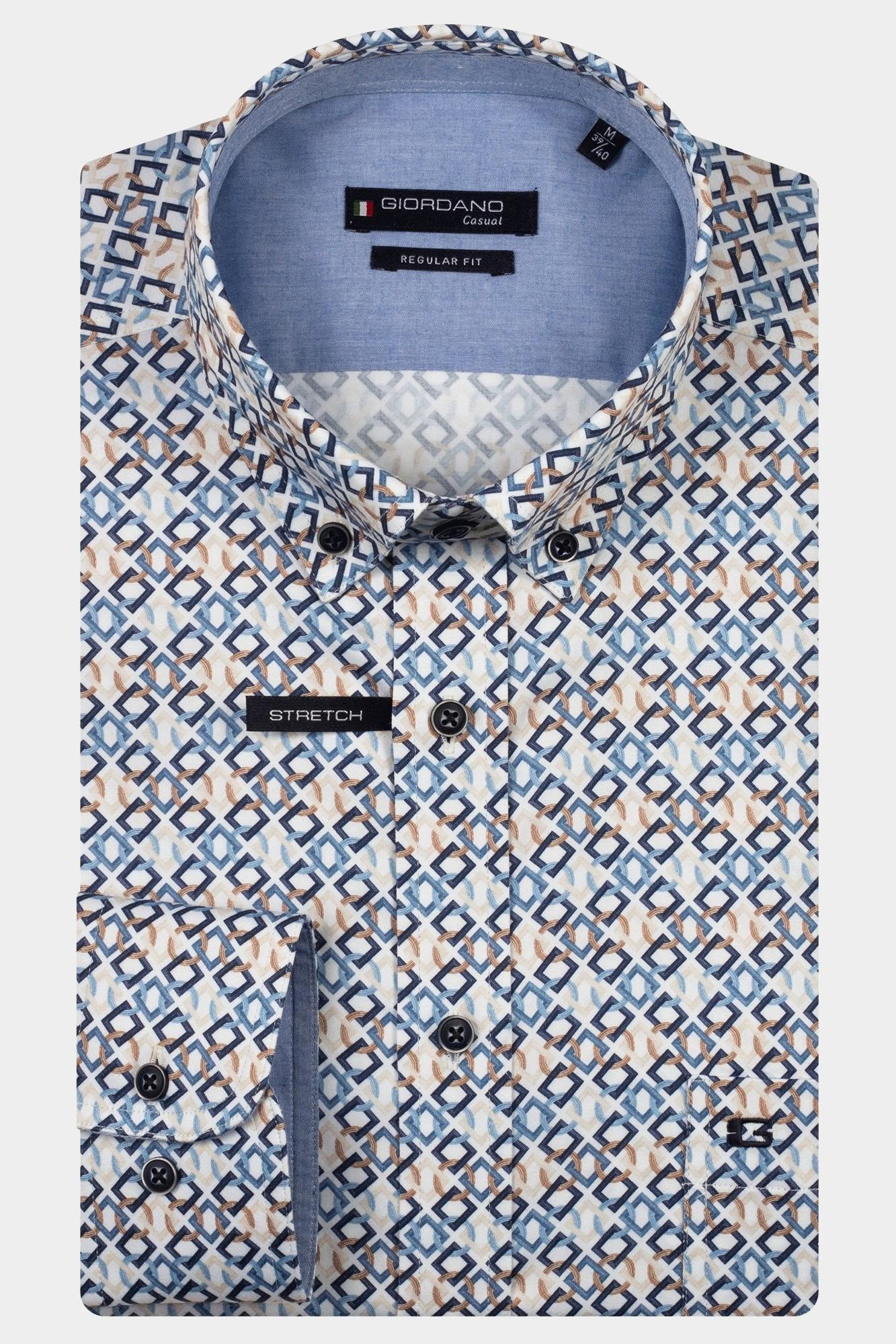 Giordano Casual hemd lange mouw Blauw Ivy long sleeve button down S 527014/60