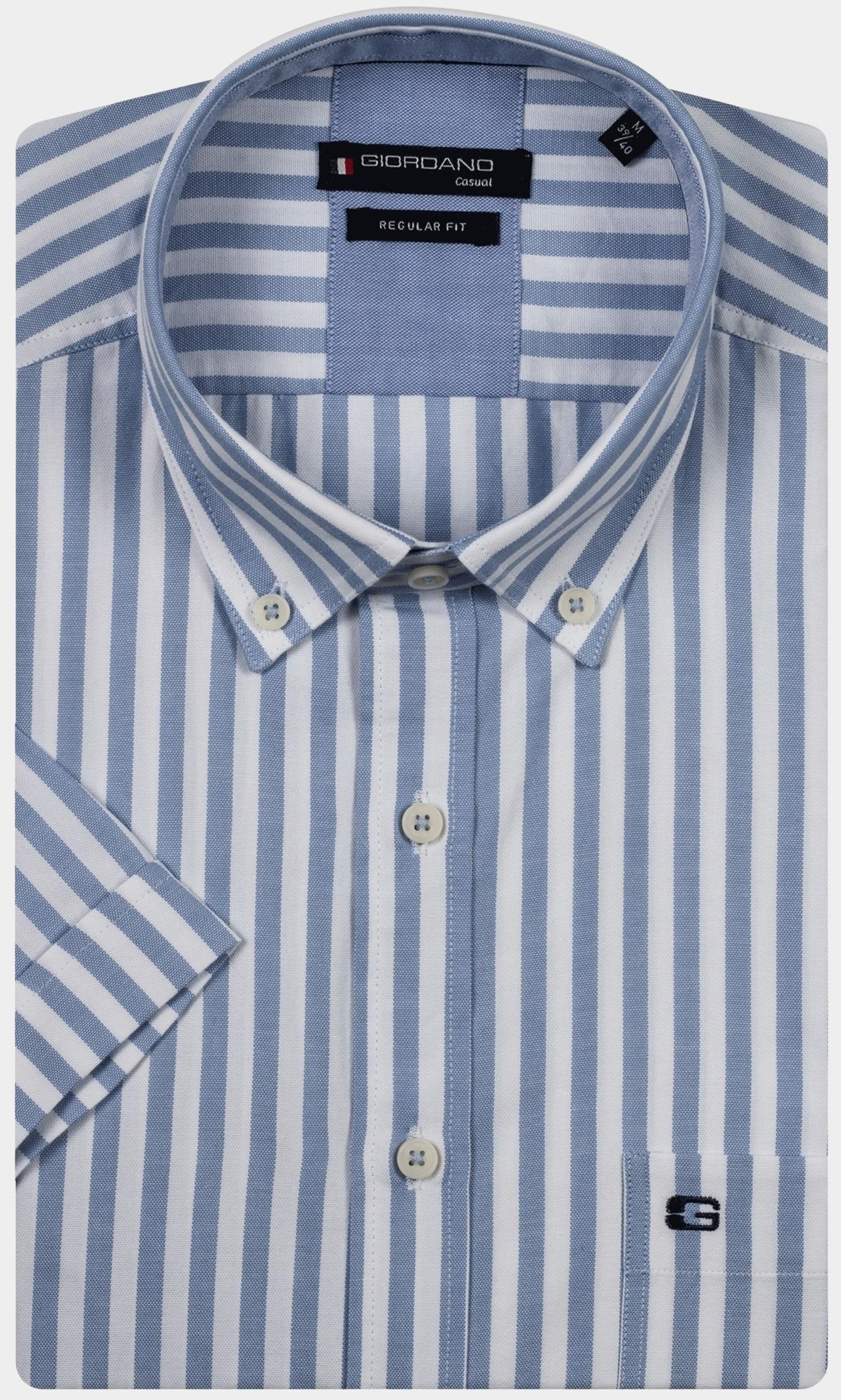Giordano Casual hemd korte mouw Blauw League short sleeve button do 516130/61
