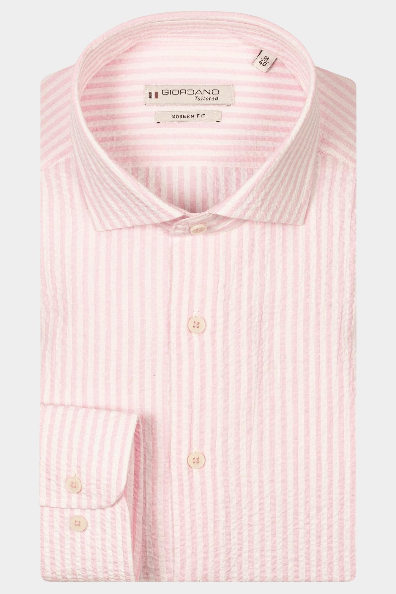 Giordano Casual hemd lange mouw Roze Row Long sleeve cutaway Seers 517861/50