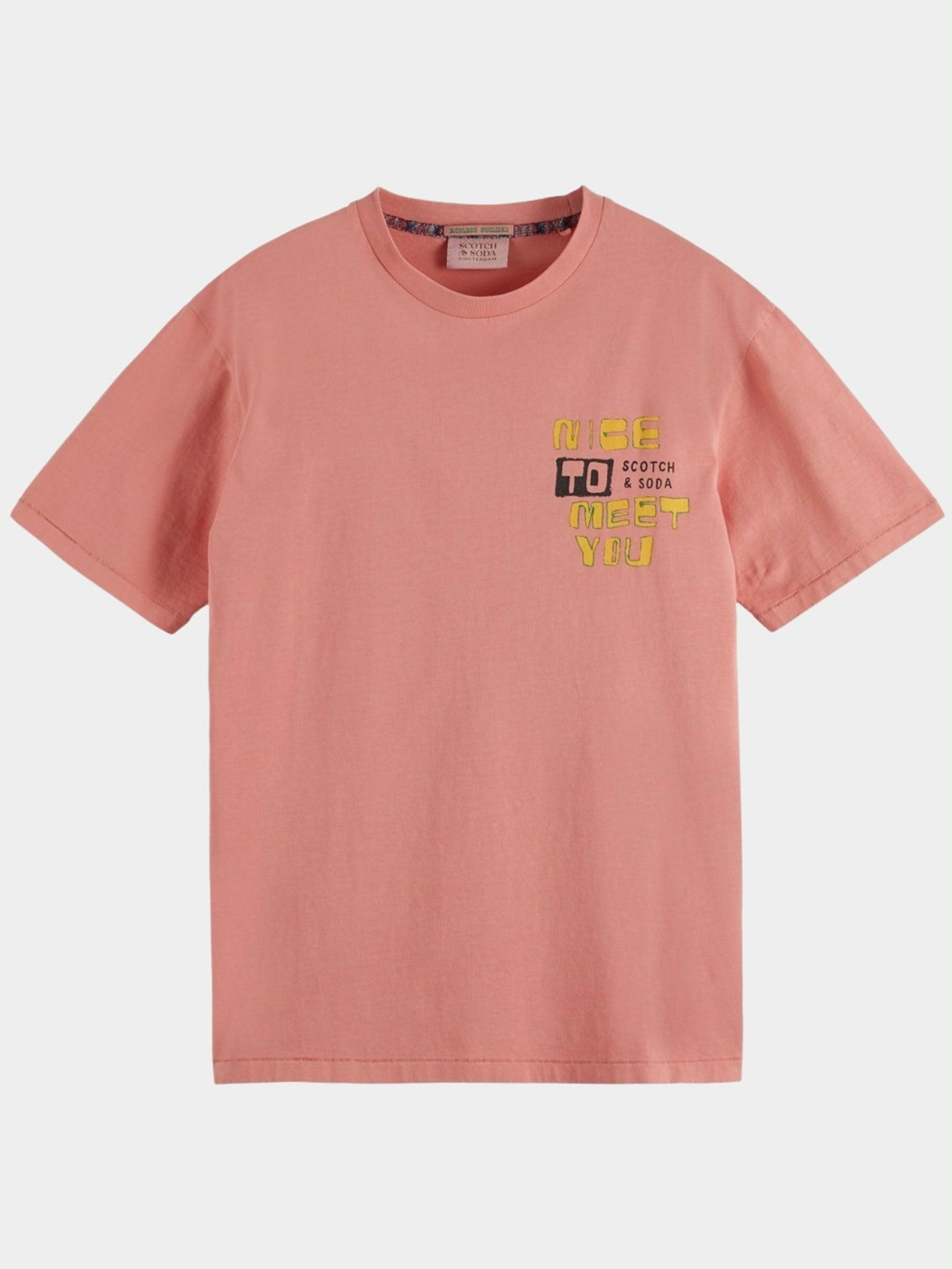 Scotch & Soda T-shirt korte mouw Roze Washed artwork tee 171698/1197