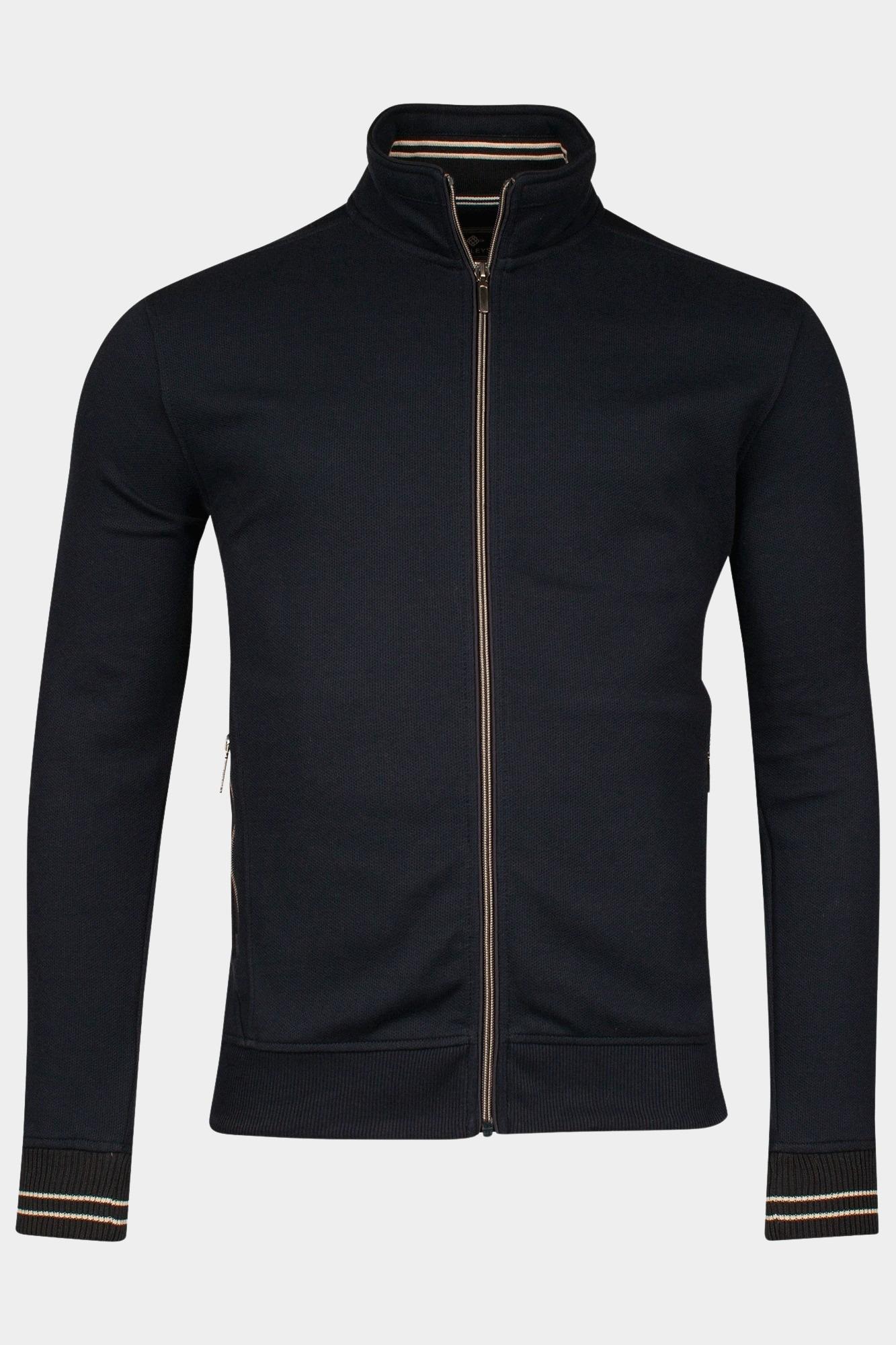Baileys Vest Blauw Sweat Cardigan Zip  Honeycomb 512259/60