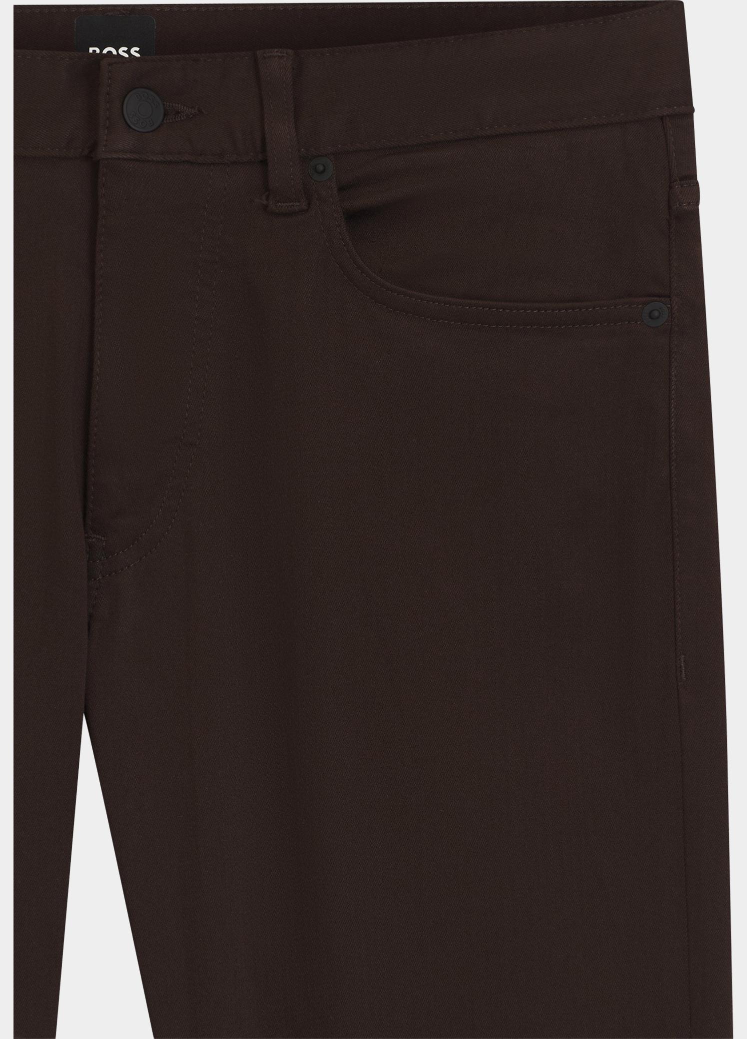 BOSS Black Katoenen 5-Pocket Bruin P-Delaware5 10276771 01 50553954/909