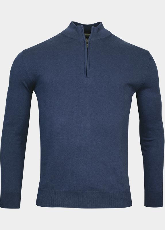 Bos Half Zip Blauw Cotton regular fit jeans blue 618400CCT/675