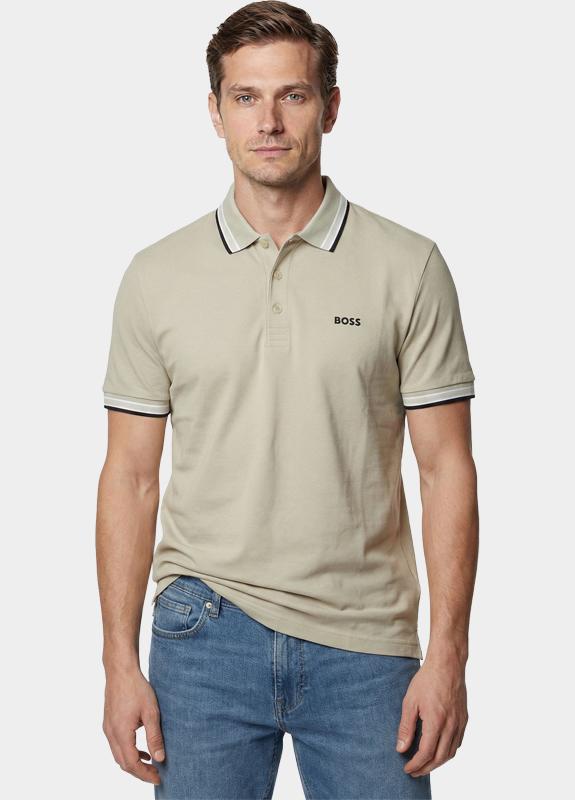BOSS Green Polo korte mouw Beige Paddy 10241663 01 50469055/276