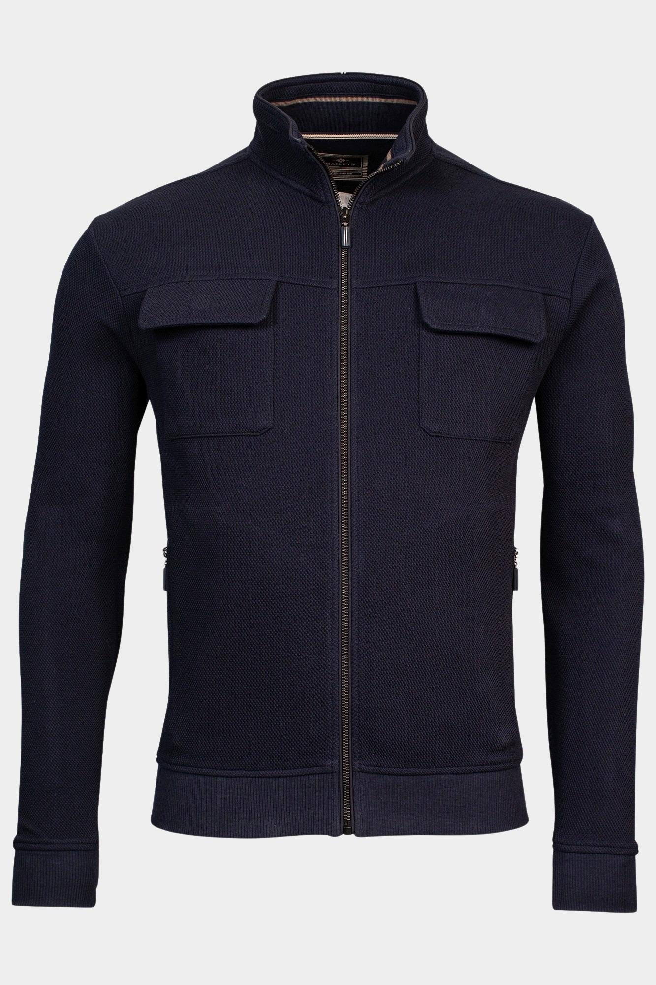 Baileys Vest Blauw Sweat Cardigan Zip  Honey jac 322279/60