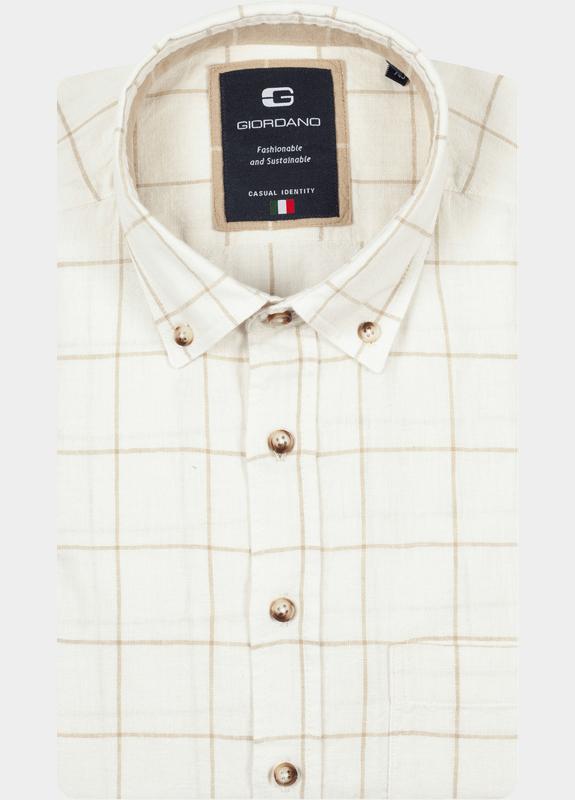 Giordano Overhemd heren Wit Ivy Long Sleeve Button Down S 617301/81