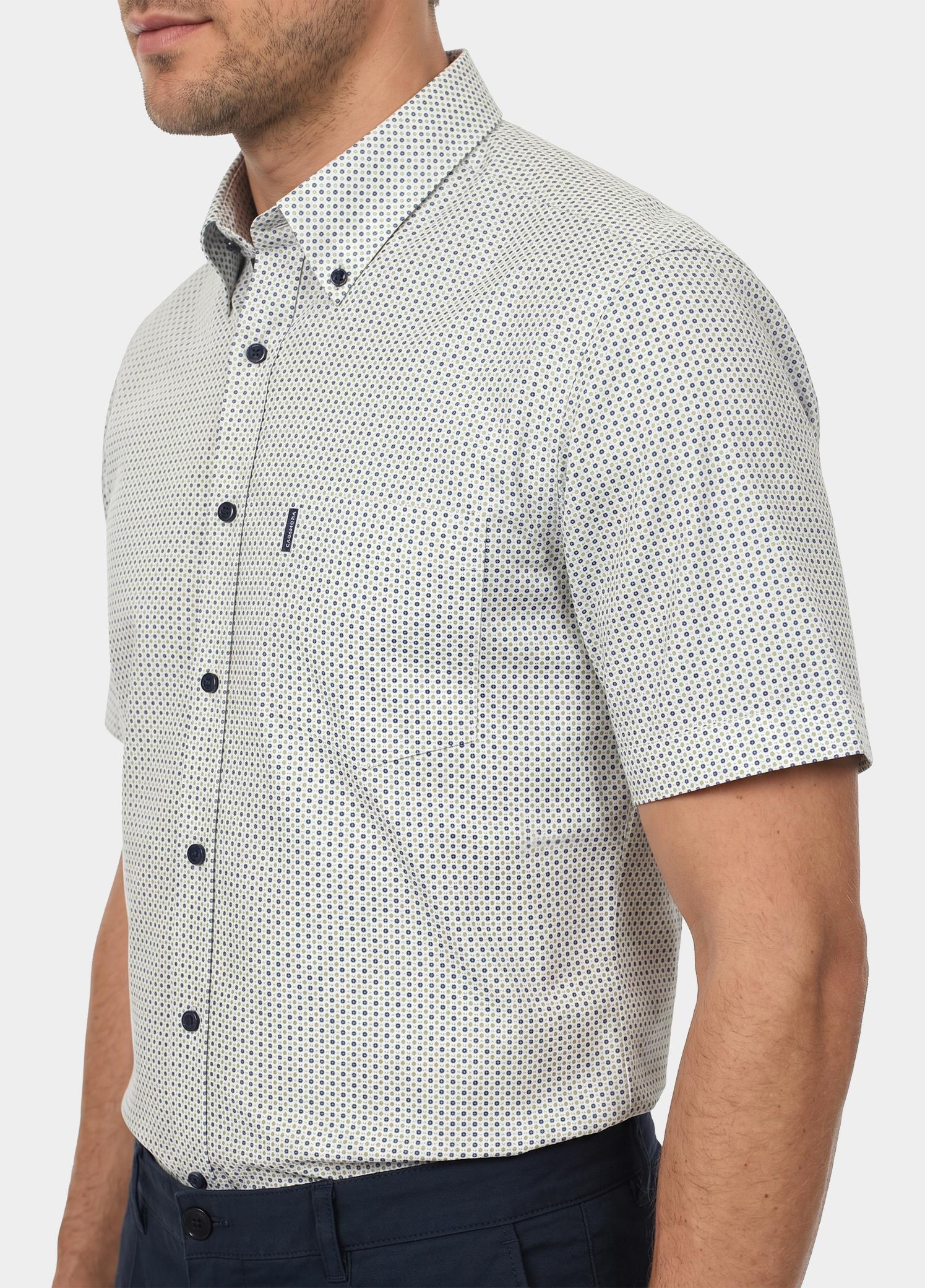 Casamoda Casual hemd korte mouw Groen B.D. Casual Fit 1/2Arm_ 126131301/300