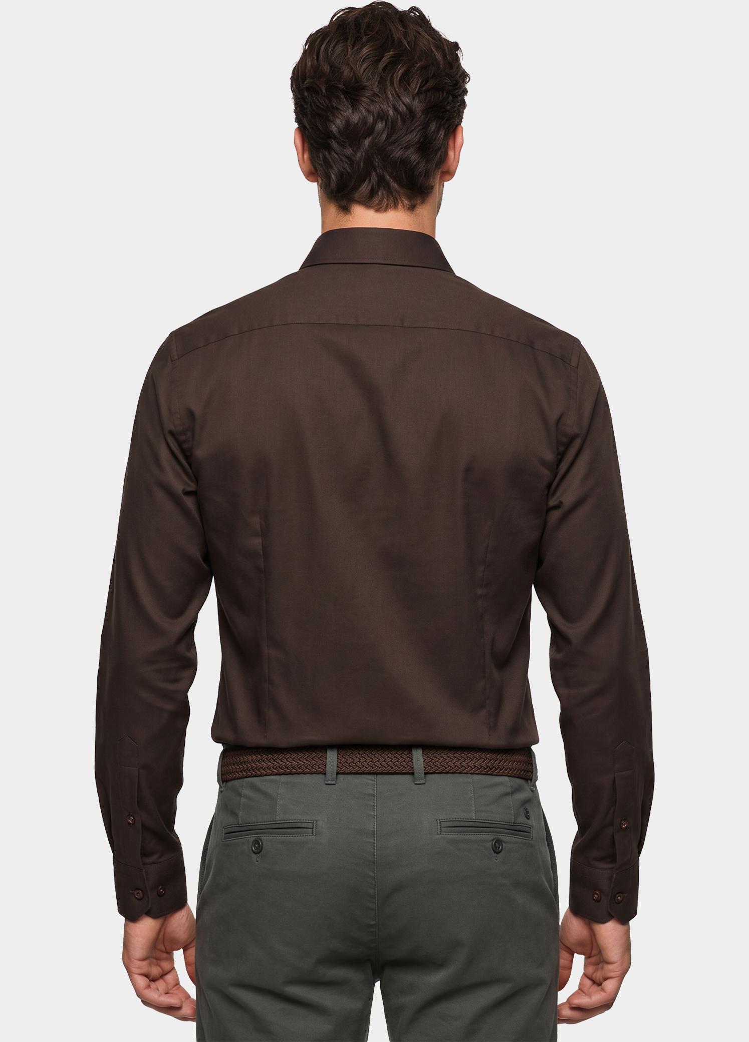 Profuomo Zakelijk overhemd heren Bruin  PPXH30021/F