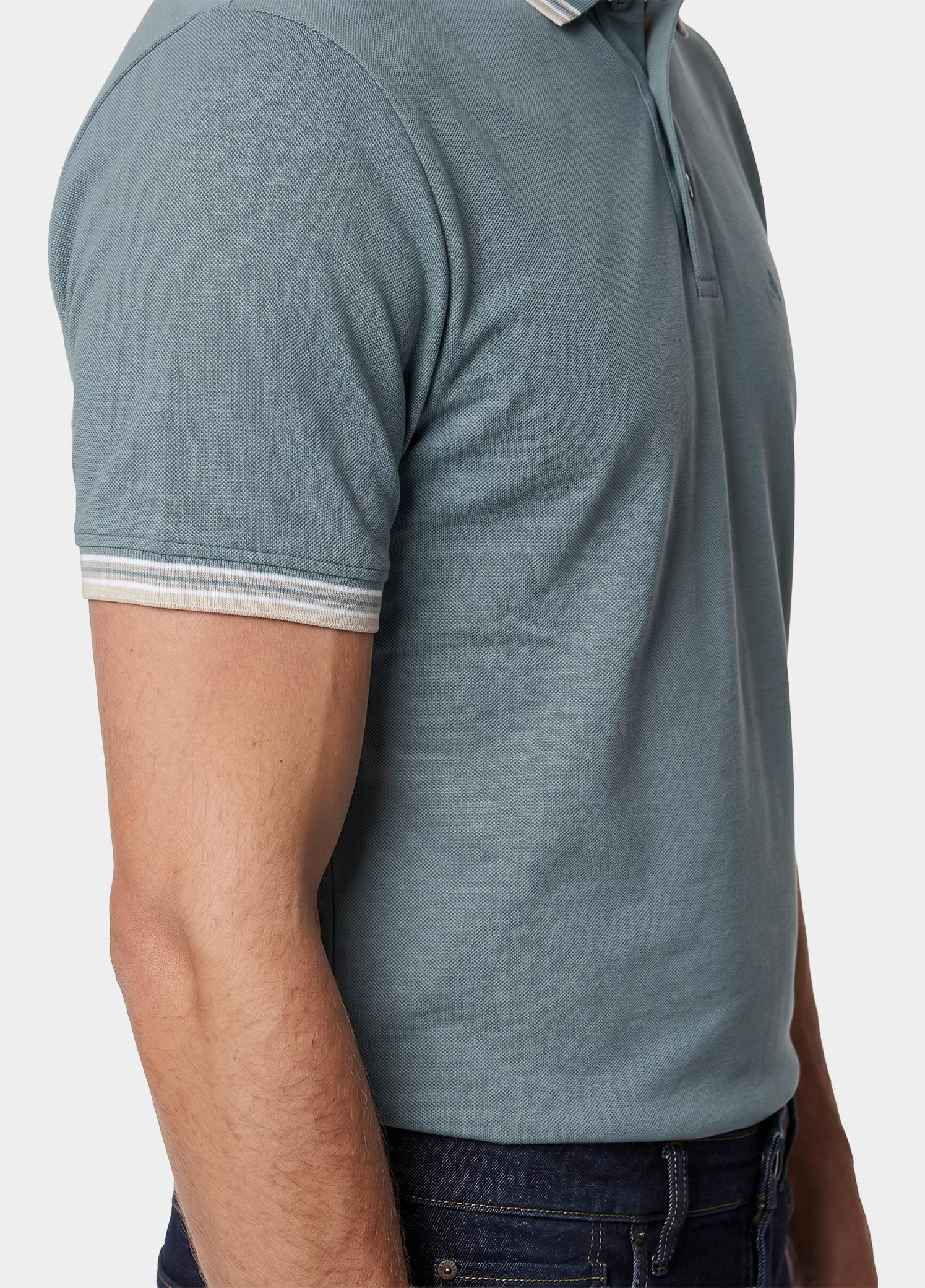 Scotland Blue Polo heren Grijs Brick Polo Plain Contrast Col SPE25108BR06SB/942 steel