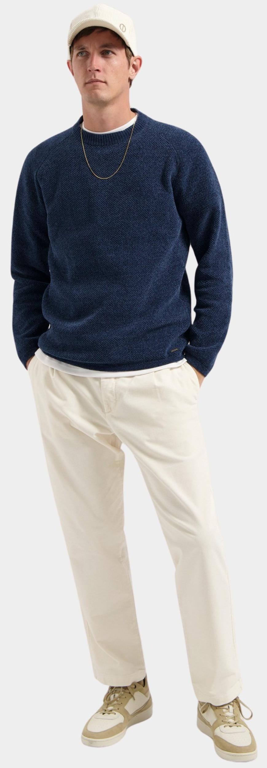 Dstrezzed Pullover Blauw Chenille knit crewneck 405722/694