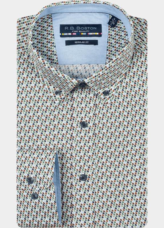 R.B. Boston Casual hemd lange mouw Groen Franklin LS Button Down 527670/715
