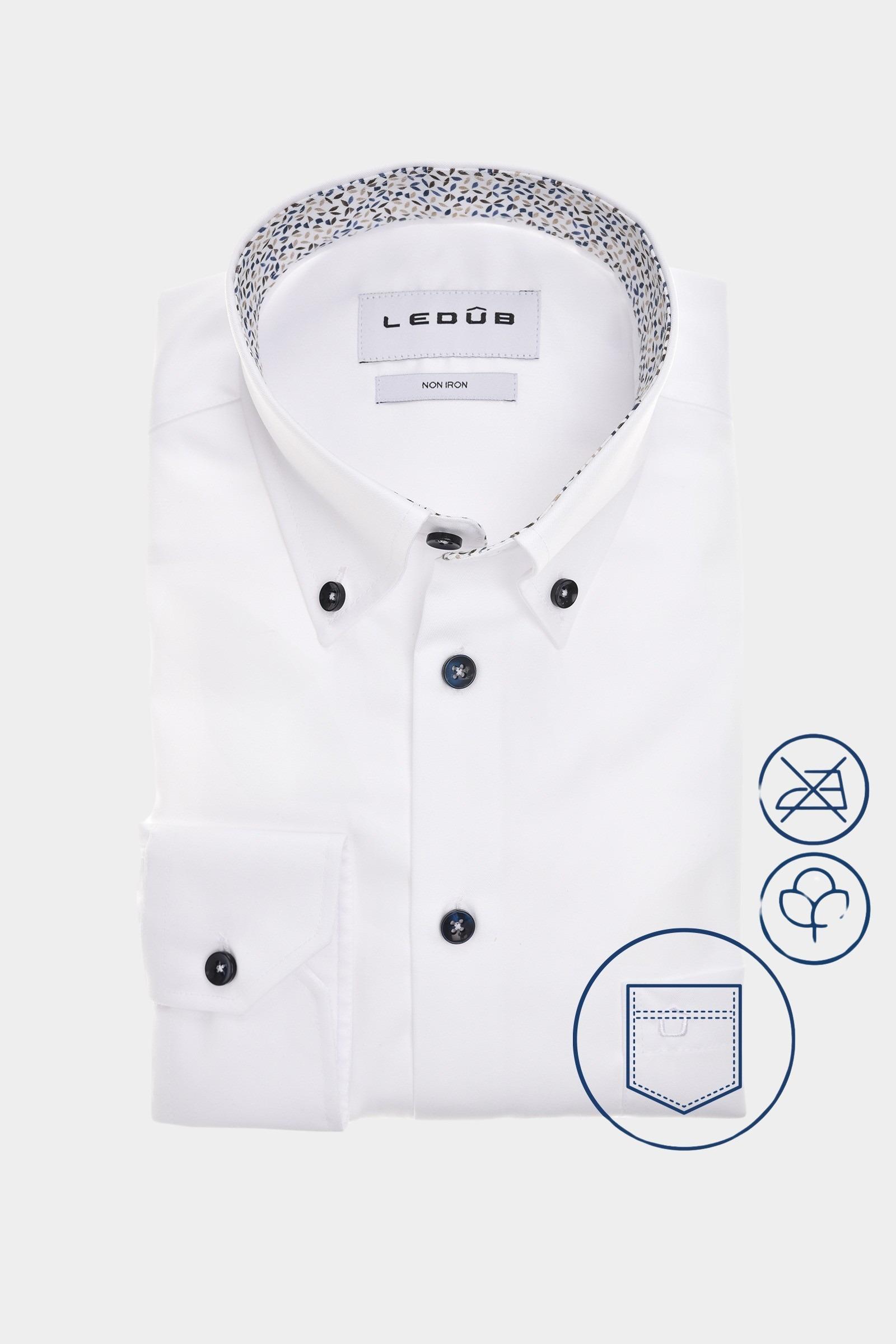 Ledub Business hemd lange mouw Wit MFN5 0143054/910-640-000