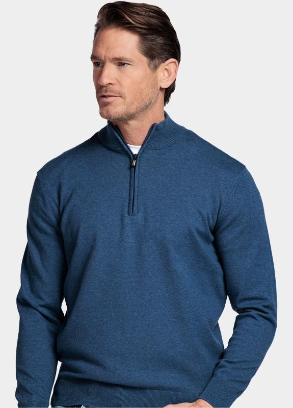 Baileys Half Zip Blauw Pullover 1/2 zip  with low po NOS8400/675
