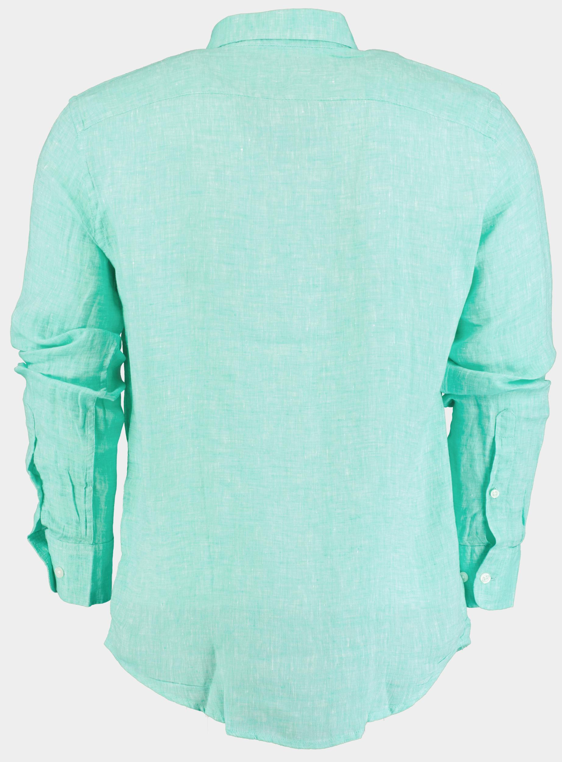 Blue Coast Casual hemd lange mouw Groen 100% linnen, regular fit 118L/0045 verde
