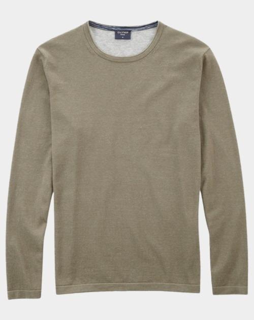 Olymp Pullover Groen Rundhals Strick 535585/48
