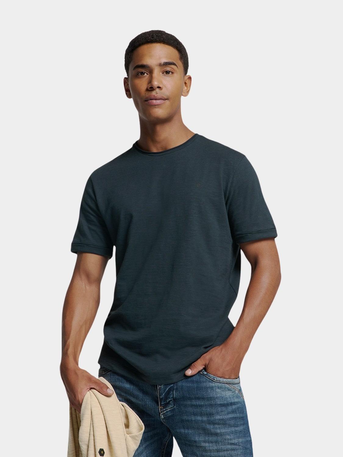 No Excess T-shirt korte mouw Blauw T-Shirt Crewneck Slub N3602/078