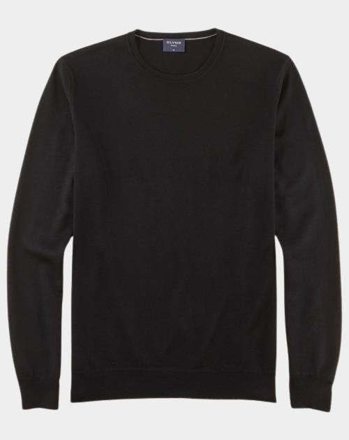 Olymp Pullover Zwart O-hals pullover Merino 015011/68