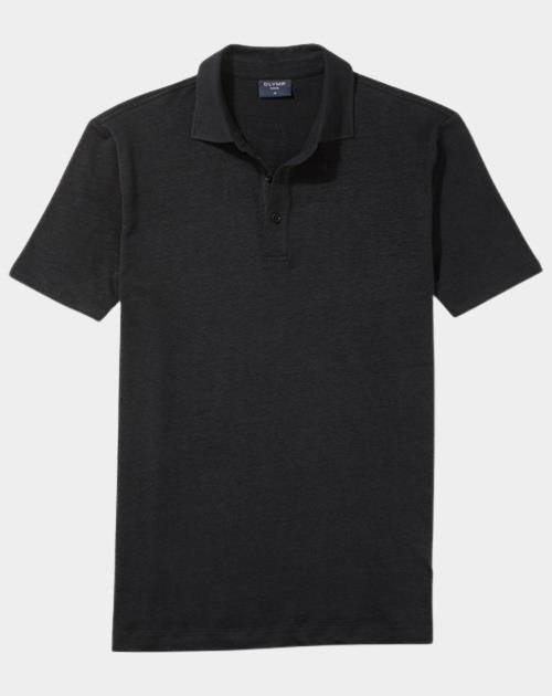 Olymp Polo korte mouw Zwart Linen Polo 542952/68