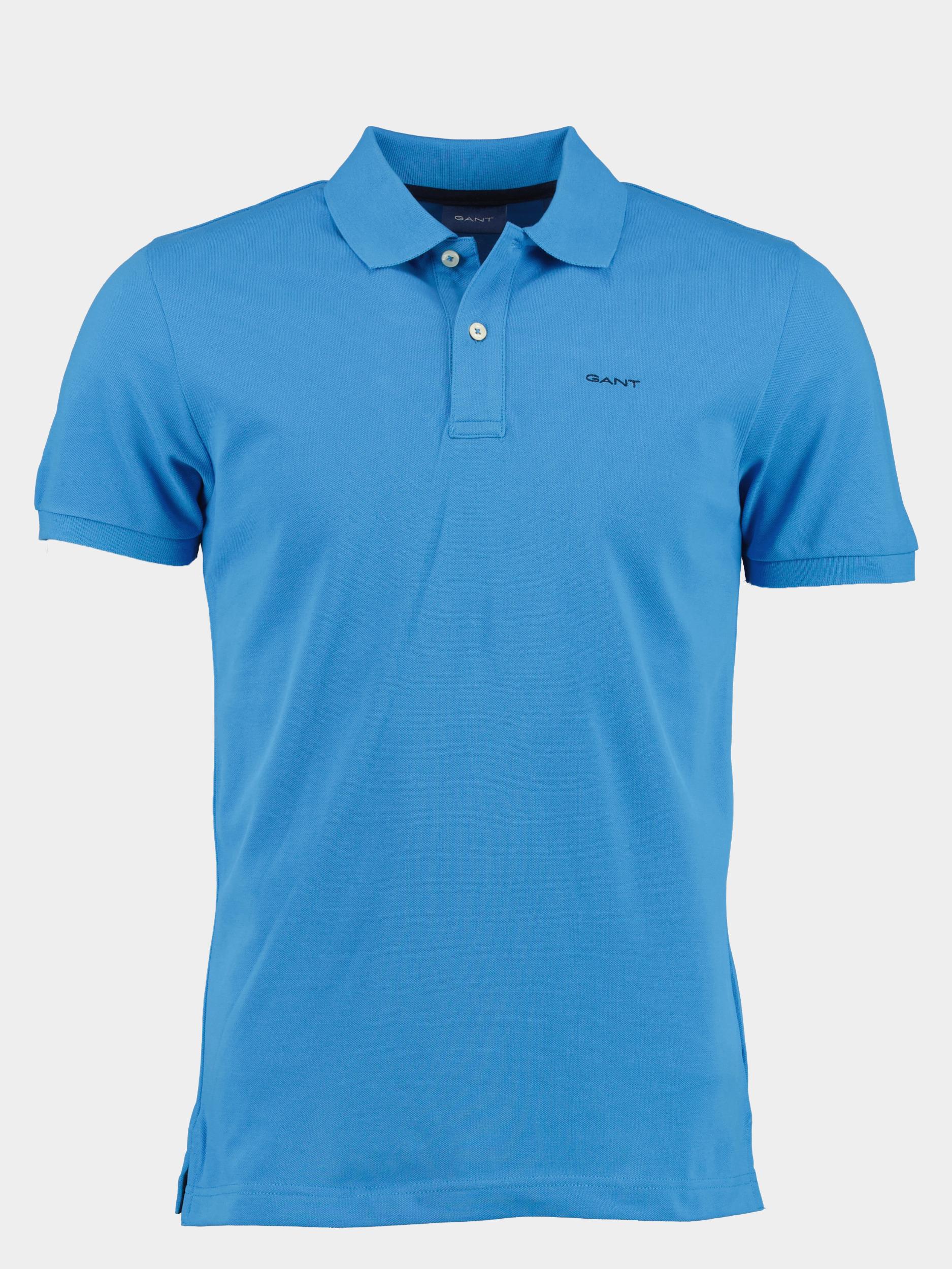 Gant Polo korte mouw Blauw MD. SS Pique Rugger 2003179/471