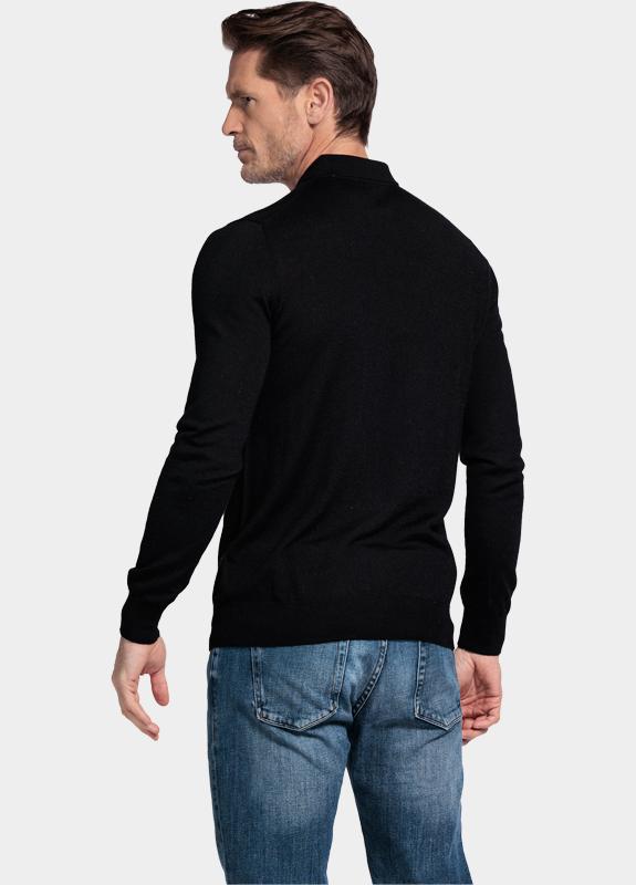 Baileys Polo lange mouw Zwart Pullover Polo Collar - Placke 520063/90