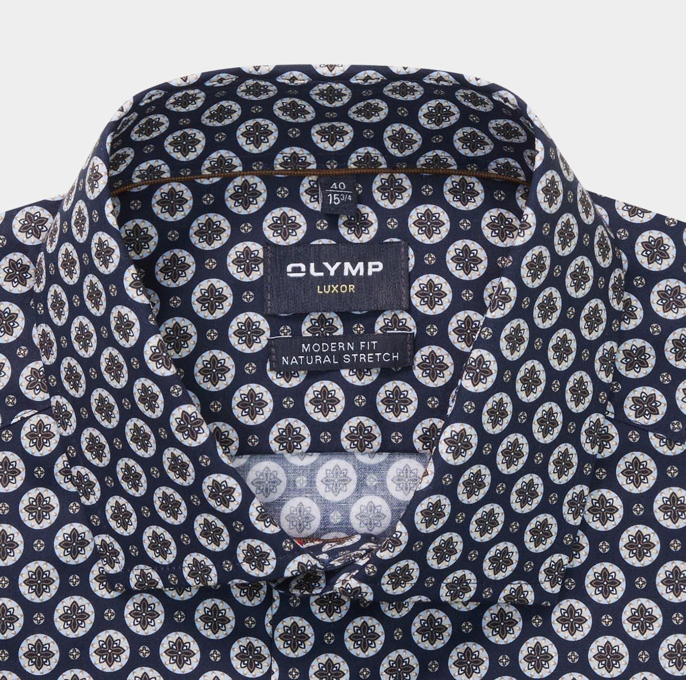 Olymp Business hemd lange mouw Blauw Luxor 131484/18