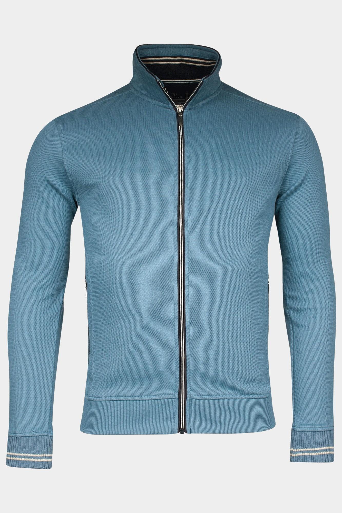 Baileys Vest Blauw Sweat Cardigan Zip  Honeycomb 512259/98