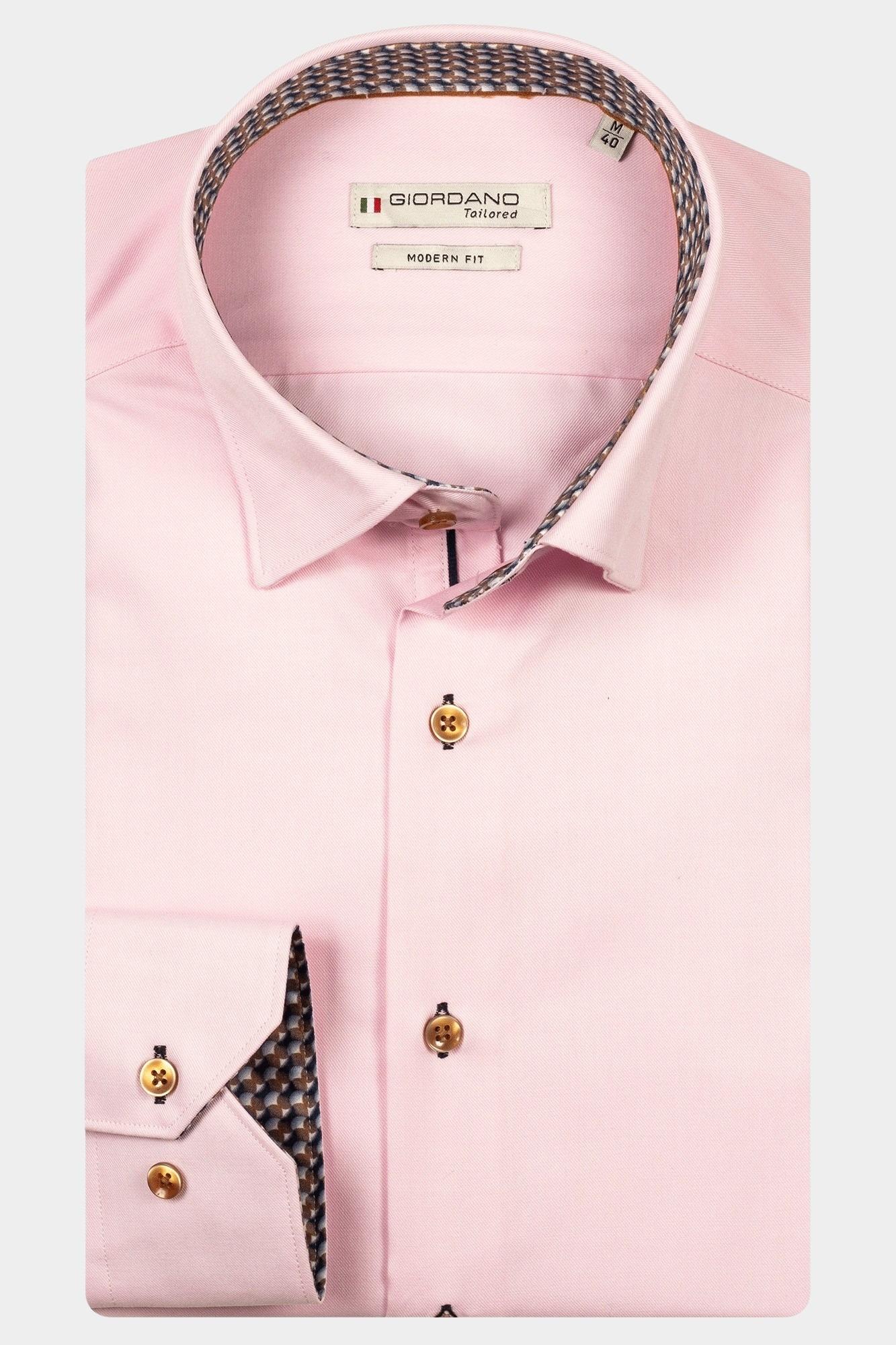 Giordano Casual hemd lange mouw Roze Belmonte  long sleeve button 527870/50
