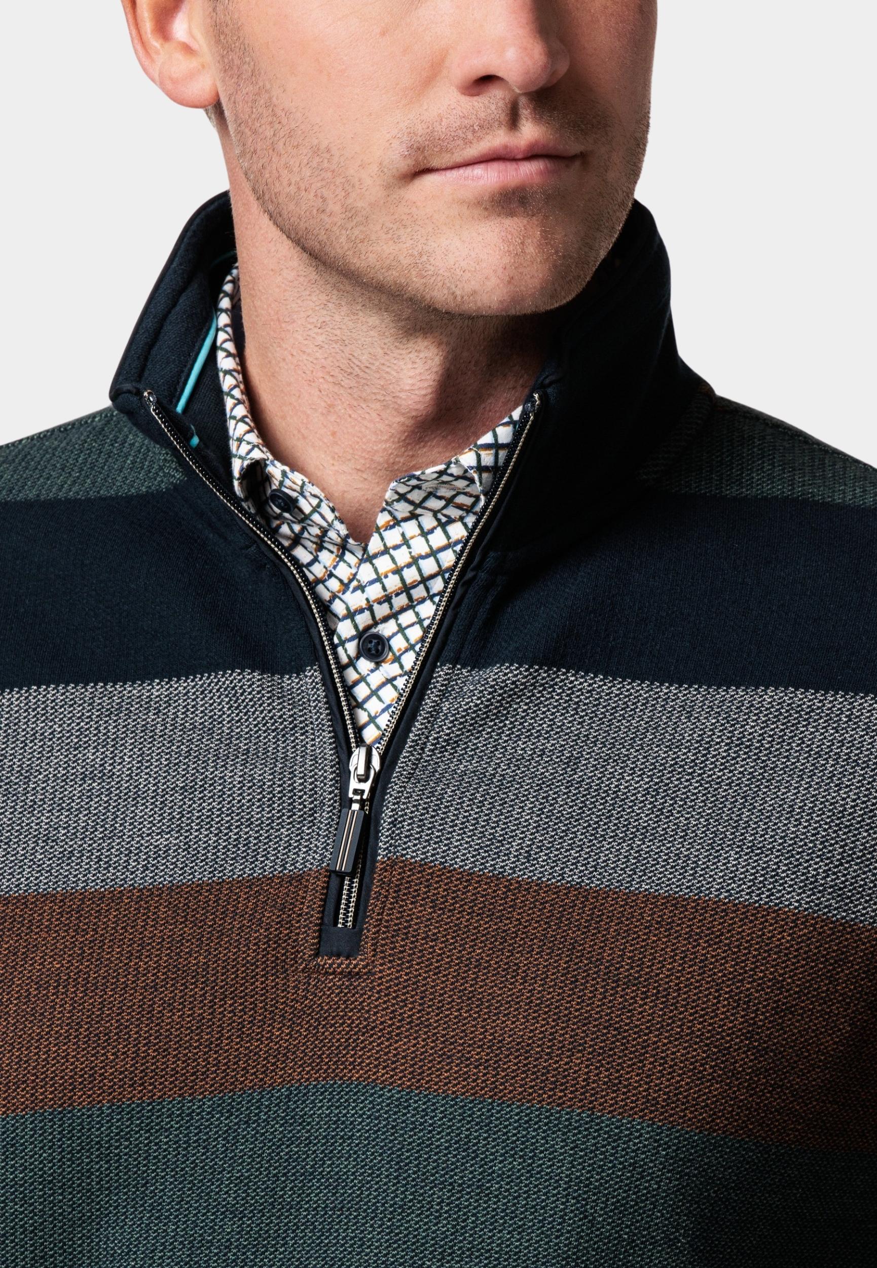 Baileys Half Zip Groen Sweatshirt 1/2 zip Jacquard p 323199/78