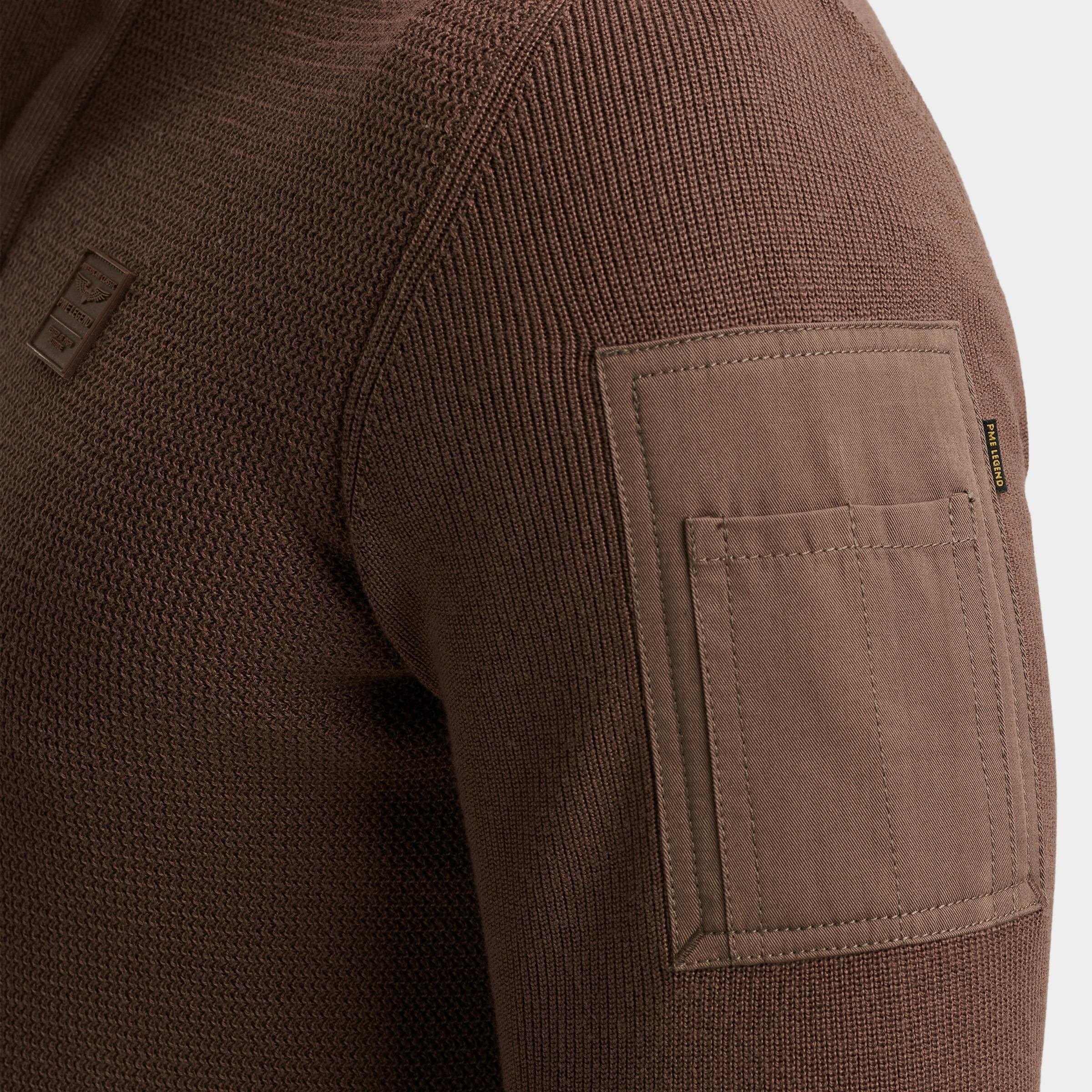 PME Legend Half Zip Bruin Half zip collar cotton knit PKW2509322/8203