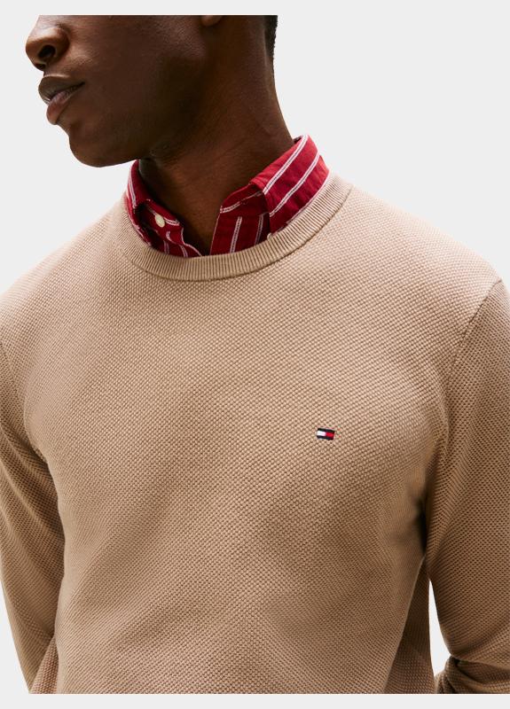 Tommy Hilfiger Pullover Beige ESSENTIAL STRUCTURE CREW NECK MW0MW36347/AFE