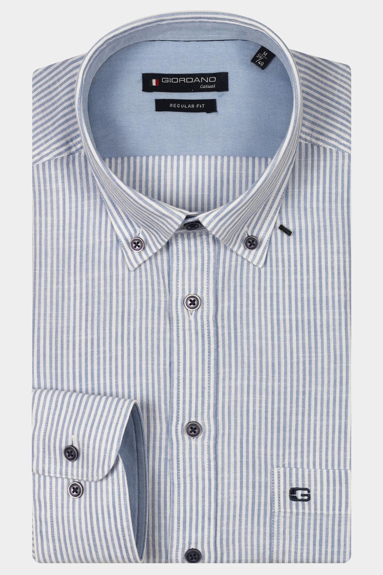 Giordano Casual hemd lange mouw Blauw Ivy long sleeve button down w 517107/61