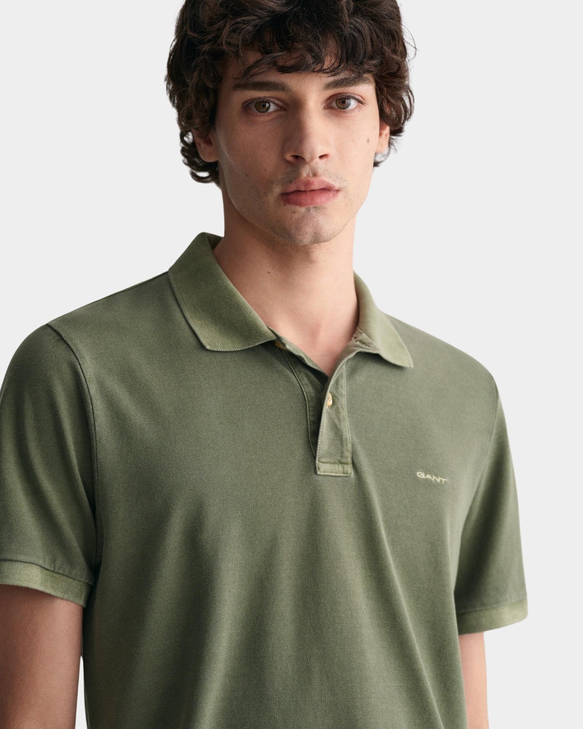 Gant Polo korte mouw Groen Sunfaded Pique SS Rugger 2043005/313