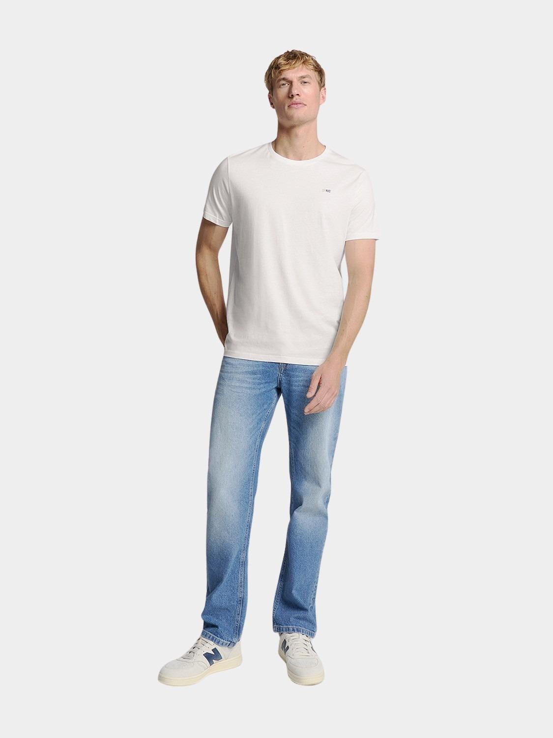 No Excess T-shirt korte mouw Wit T-Shirt Crewneck Solid Basic N3401D/010