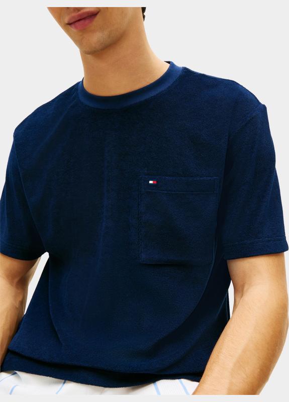 Tommy Hilfiger T-shirt korte mouw Blauw TOWELLING T-SHIRT MW0MW43058/DCC