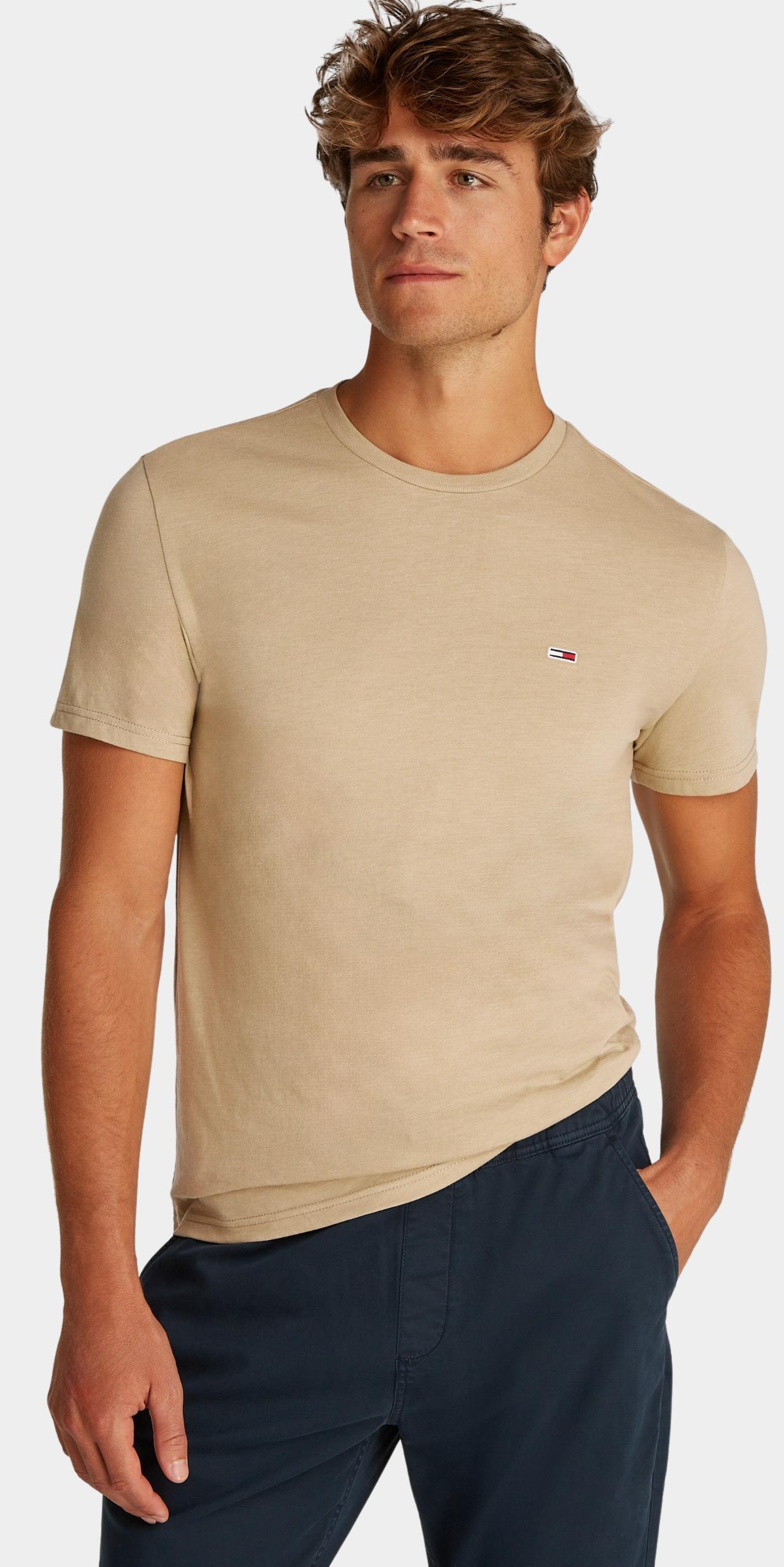 Tommy Jeans T-shirt korte mouw Beige TJM XSLIM JASPE HTR TEE EXT DM0DM20363/ACT