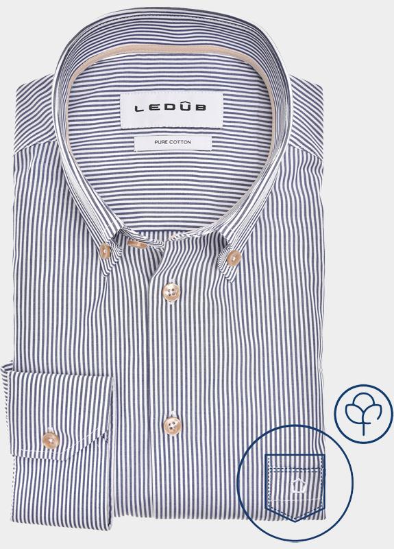 Ledub Business hemd lange mouw Blauw  0702025/190-620-000